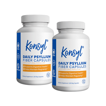 Konsyl Daily Psyllium Fiber Capsules (2 Pack - 200 Count Each)