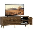 thumbnail image 1 of HOMCOM Meuble TV Moderne pour TV jusqu'à 60 Pouces avec Portes, Brun Rustique, 1 of 10