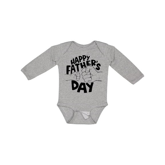 Inktastic Happy Father's Day Parent-Child Fist Bump Boys or Girls Long Sleeve Baby Bodysuit