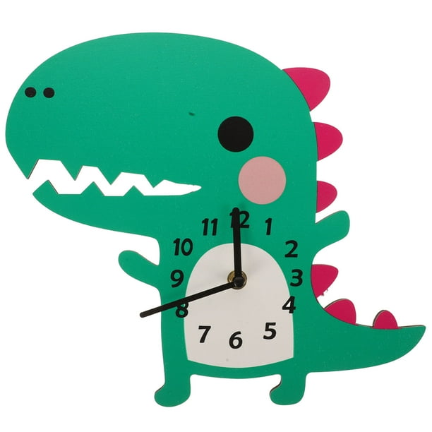 Reloj de pared silencioso, reloj de habitación, reloj de pared con forma de dinosaurio, decoración de habitación, reloj silencioso que funciona con pilas, sin pilas