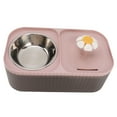 thumbnail image 4 of Fuente de agua para gatos, tazón de comida, alta capacidad, silencioso, 2 en 1, alimentador para mascotas, dispensador de agua, máquina de alimentación rosa, 4 of 9