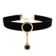 thumbnail image 1 of Fashion Gold Circle Suedes Chocker Necklace Stylish Pendant Jewelry Necklace for Women Girl Female, 1 of 1