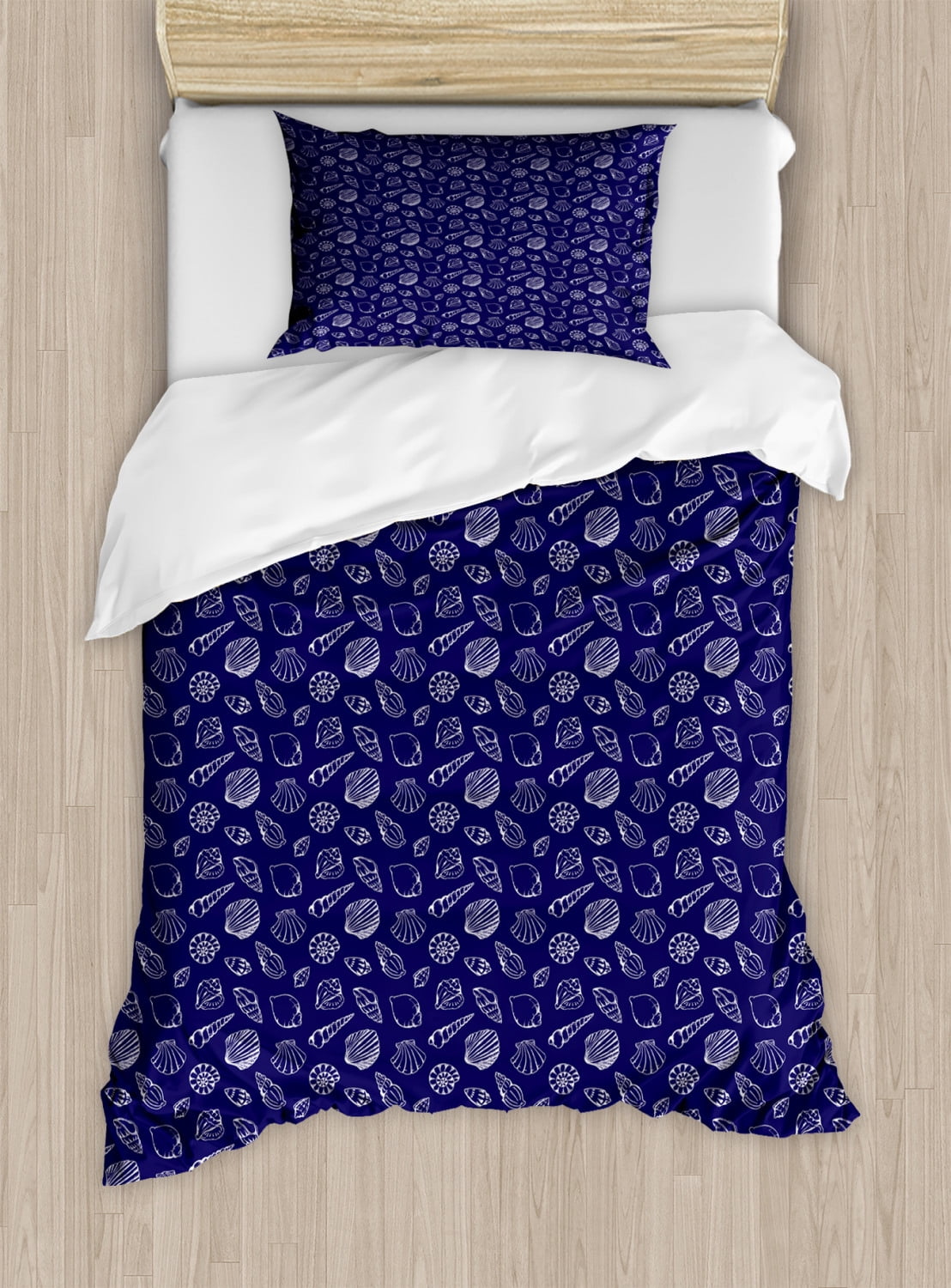 Navy Blue Duvet Cover Set Underwater Ocean Wildlife Inspired