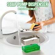 Zootealy Soap Pump Dispenser with Sponge Holder 13 Ounces Press Dispenser Compact Storage for Dish Soap Lotion and Sponge