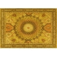 thumbnail image 1 of Ahgly Company Machine Washable Indoor Rectangle Medallion Yellow Traditional Area Rugs, 2' x 4', 1 of 4