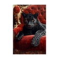 thumbnail image 4 of Mudket Luxury Black Leopard Framed Canvas Wall Art, Red Velvet Gold Animal Print Decor for Home Living Room, Bedroom, Indoor Decor, Ready to Hang - 20"L x 16"W, 4 of 7