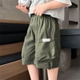 thumbnail image 5 of Kids Cargo Shorts Lightweight Boys Elastic Waist Shorts with Pockets Baggy Summer Shorts Boys Clothes 5-6 Years, 5 of 5