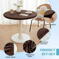 thumbnail image 3 of TOPCHANCES Fitted Round PVC Tablecloth 35 Inch, Waterproof Oil-Proof Vinyl Table Cover for Kitchen Dinning Room Picnic Holiday Party Decoration (Brown), 3 of 13
