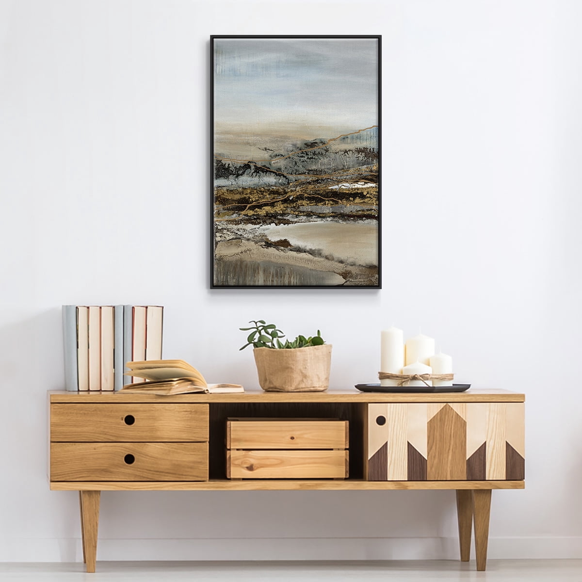 Annual Journey Framed Premium Gallery Wrapped Canvas - Ready to Hang - 27 x 41 - Black Floating Frame