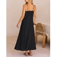thumbnail image 3 of MEROKEETY Womens Summer Spaghetti Maxi Dress Sleeveless Floral Lace Eyelet Beach Sundress Black XL, 3 of 6