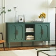 thumbnail image 7 of HLR 59" Mid Century Modern Storage Cabinet with Shelf, Vintage Large Sideboard Buffet Cabinet with 4 Doors, Green, 7 of 7
