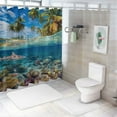 thumbnail image 7 of Orinice Beach Shower Curtain Ocean Tropical Palm Tree Transparent Underwater Marine Life Reef Hawaiian Island Natural Landscape Fabric Bathroom Decor Curtain Set with Hook 69x72, 7 of 7