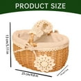 thumbnail image 2 of BIZHUA Wicker Shopping Basket Picnic Basket with Removable Cloth Handmade Woven Rattan Picnic Basket for Camping Party, 1* Storage Basket, 2 of 8