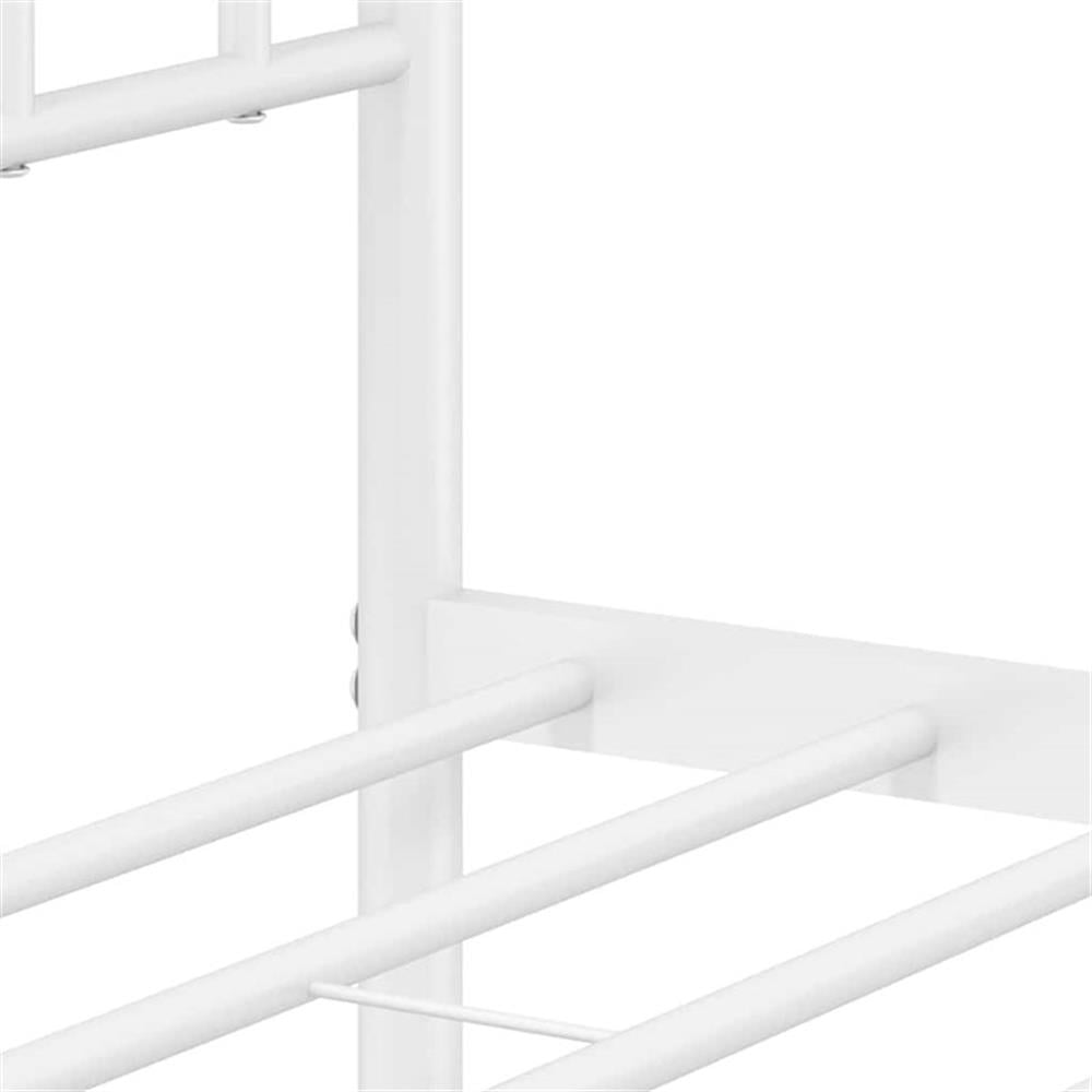 Pemberly Row Powder-Coated Steel King Size Bed Frame in White