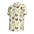 thumbnail image 2 of Xecao Chicken Cartoon for Mens' Casual Short Sleeve Button-Down Polo Shirts for a Classic Golf Look, 2 of 9