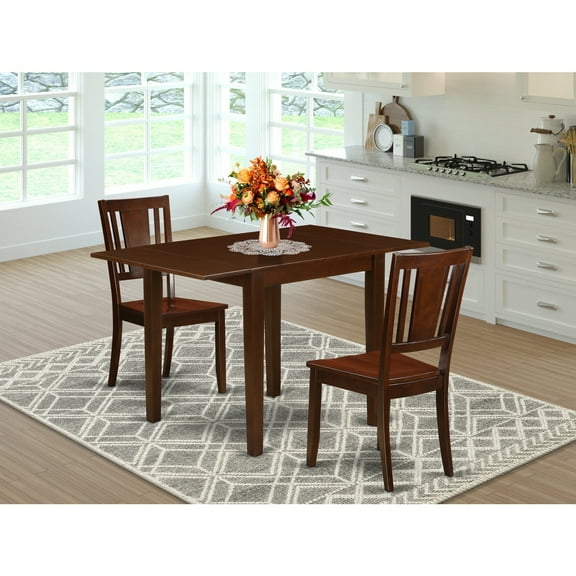 Southwestern Dining Set - 3 Piece Wood Table & Chairs - Elegant Hardwood Dining Room Furniture