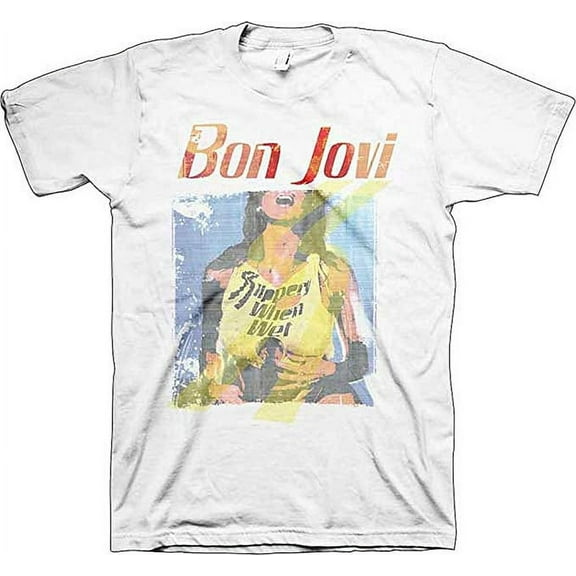 Bon Jovi Slippery When Wet Men's Slim T-Shirt