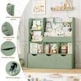thumbnail image 5 of Homfa 42.5''W Kid's Bookcase, Bookshelf with 5 Storage Cubbies & 3 Movable Drawers & Toy Display Shelf, Toy Storage Organizer for Bedroom Playroom, Green, 5 of 8
