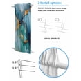 thumbnail image 3 of Turquoise Blue Blackout Curtains French Door Curtains for Door Window, Modern Teal Gold Marble Textured Privacy Drapery for Patio/Sidelight Doors, 1 Panel with Tieback, 25 x 40 Inches, 3 of 6