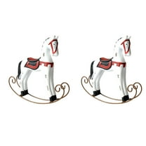 2 Count Horse Statue Inflatable Vintage Home Decor Decoration White