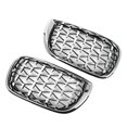 thumbnail image 1 of Diamond Style Car Front Grille Mesh Grill For BMW 3 Series E46 4 Door 2002-2005 Chrome ABS Plastic, 1 of 6
