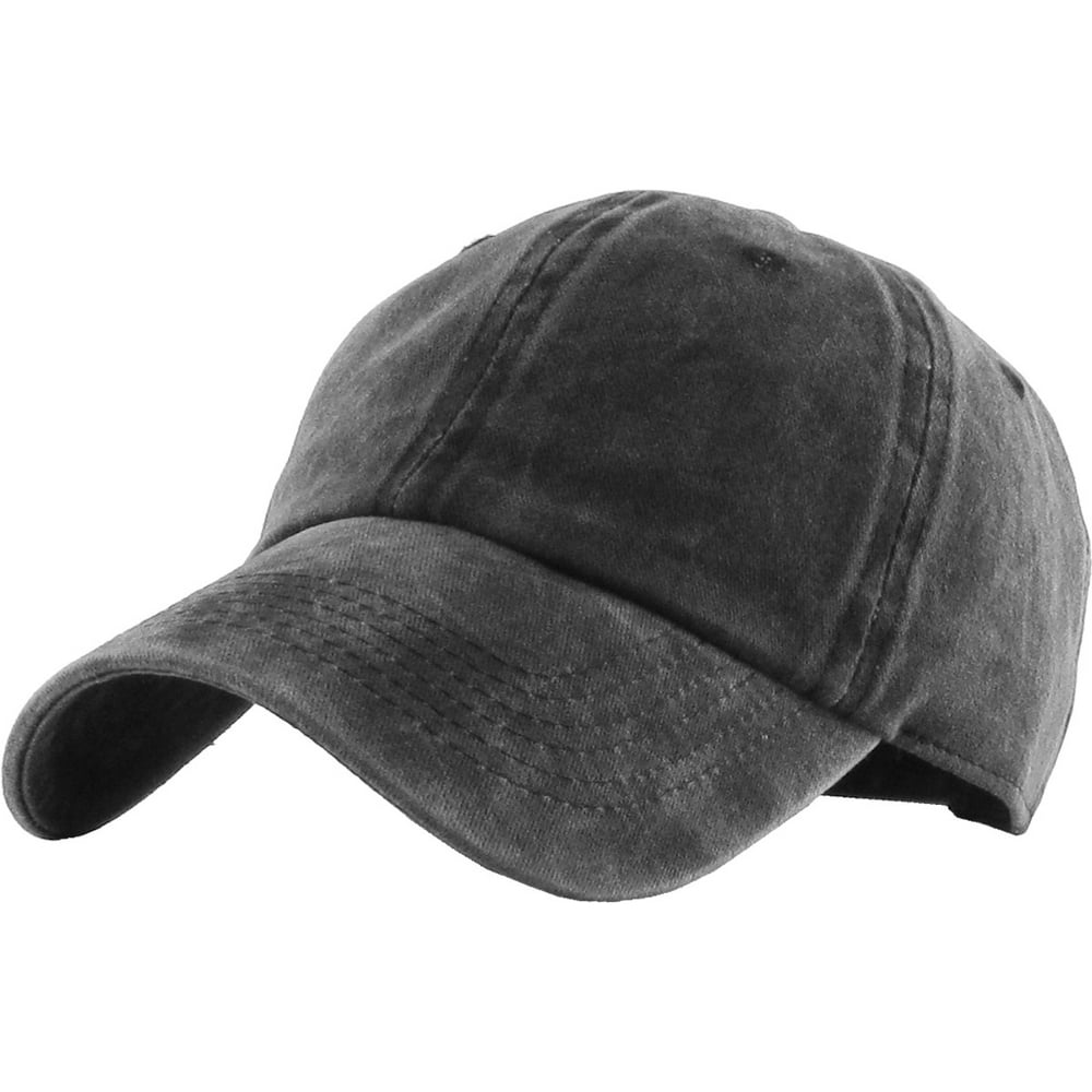 Pigment Washed Cotton Dad Hat Baseball Cap Adjustable Polo Style