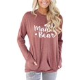 thumbnail image 1 of Hauts Mama Bear pour Femmes Manches Longues Chandail Décontracté Chandails en Molleton, 1 of 3