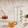 thumbnail image 2 of HomeTrends 4 pc stackable Glass mugs with silver metal stand, 2 of 11