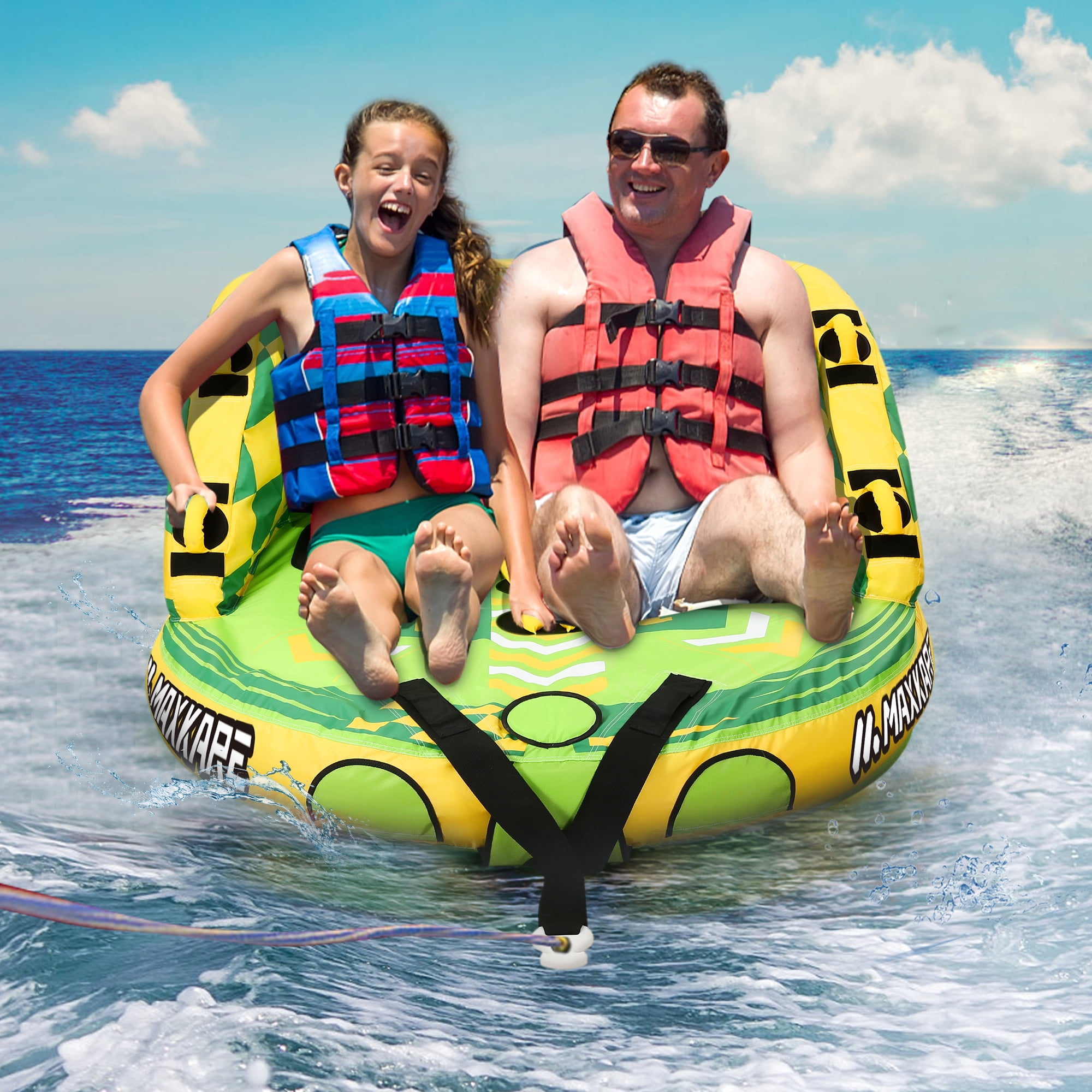 Buy Maxkare Inflatable Towable Tube for Boating, Waterskiing Towables