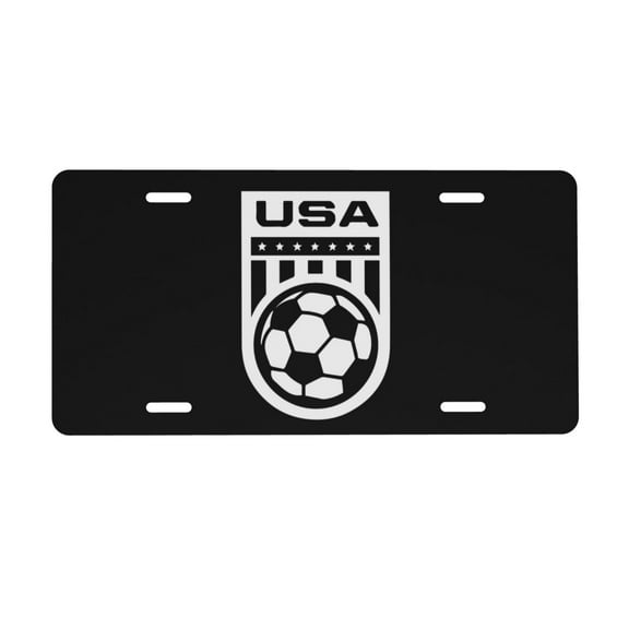 Usa Flag Soccer Ball License Plate 6x12 Inch Thickening Aluminum Metal Decorative License Plates, Universal Fit For Trucks, Suvs, Vehicles