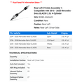 thumbnail image 2 of Rear Left CV Axle Assembly 1 - Compatible with 2015 - 2020 Mercedes-Benz GLA250 2.0L 4-Cylinder 2016 2017 2018 2019, 2 of 2