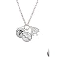 thumbnail image 2 of Delight Jewelry Silvertone Domed Black CMA Let Things Go Fall Zoey Charm Necklace, 28", 2 of 4