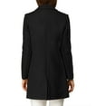 thumbnail image 3 of INSPIRE CHIC Women's Classic Notched Lapel Long Sleeves Long Overcoat S Black, 3 of 8