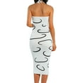 thumbnail image 5 of KOMOO Women Knit Halter Dress, Adults Slim Fit Sleeveless Geometric Print U-shaped Neck Dress, 5 of 7