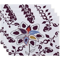Simply Daisy 18" x 14" Paisley Pop Floral Print Placemats, Set of 4