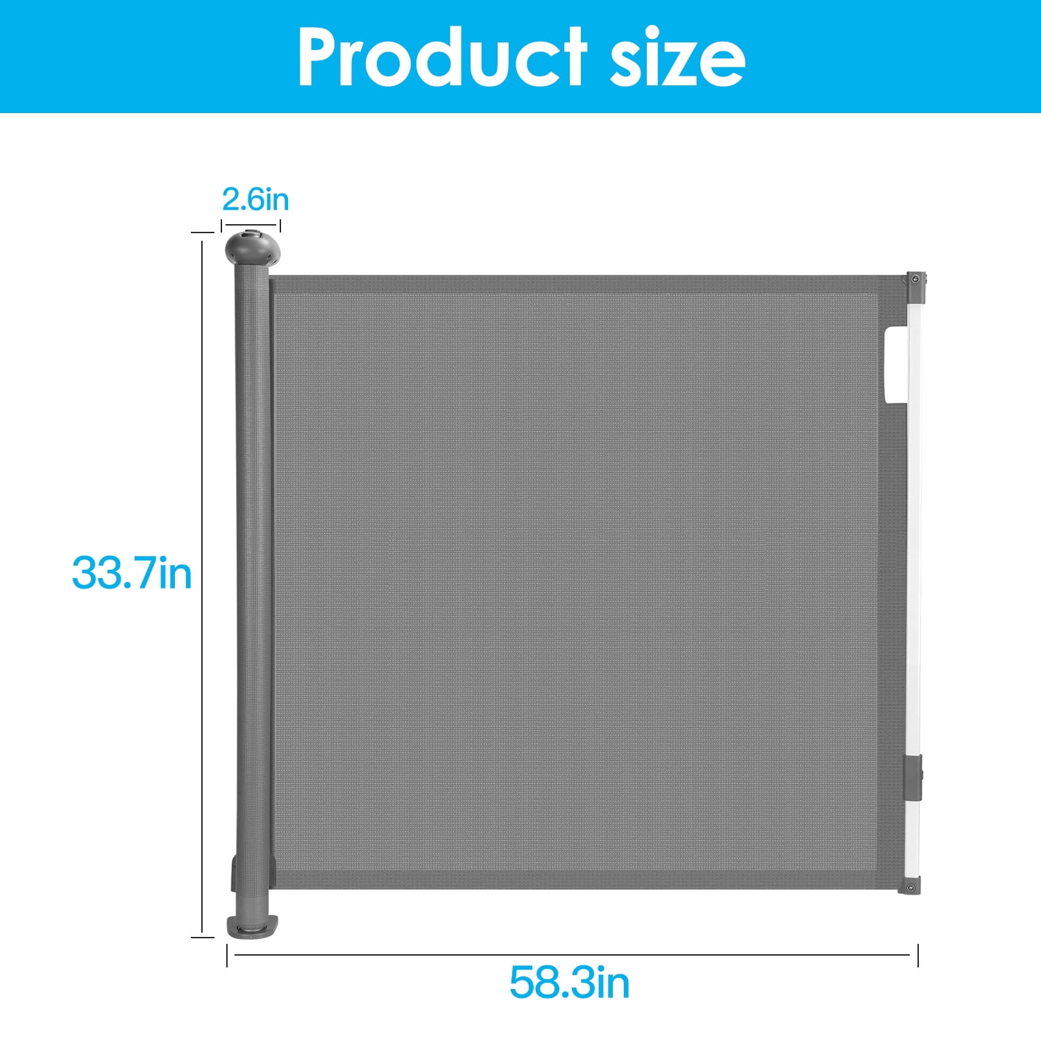 iMounTEK 58in Magic Baby Gate Gates for The House, Retractable Extra Wide Dog Gates for Doorways, Stairs, No Drill
