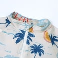 thumbnail image 4 of lnmuld 2 Piece Toddler Boys UPF 50+ Sun Floral Cartoon Print Front Zipper Rash Guard Swimsuit Set with Matching Protective Sun Hat - Beach & Pool Color:Beige,Size:2-3 Years, 4 of 8