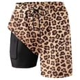 thumbnail image 4 of WEAIXIMIUNG Pantalon Noir Homme Extensible Coupe Européenne et Été Pantalon de Plage Homme Décontracté Tendance de Rue Imprimé Léopard Plage Décontracté Sport Pantalon Double Couche, 4 of 4