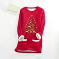thumbnail image 4 of WEAIXIMIUNG Sweatshirts Femme Arbre de Noël Manches Longues Col Rond Poche Rembourré Pull Chaud, 4 of 5
