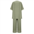 thumbnail image 4 of Conjunto de 2 Piezas para Mujer, Top Brillante, Pantalones Anchos, Traje Informal de Cuello Redondo con Lentejuelas. Verde S, 4 of 8