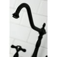 thumbnail image 4 of Kingston Brass KS1270AXBS Heritage Bridge Kitchen Faucet with Brass Sprayer, Matte Black, 4 of 5