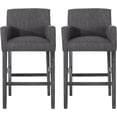 thumbnail image 2 of Upholstered Counter Height Bar Stools Set of 2, Modern Counter Stools with Backs 30.5 inch, Fabric in Charcoal, 2 of 9