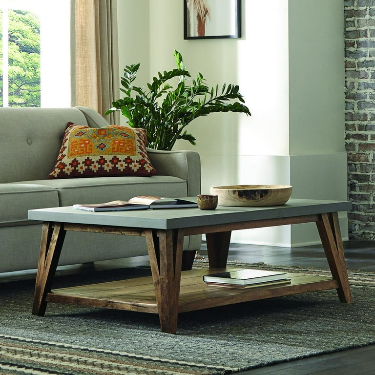 Concrete and wood side cheap table