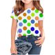thumbnail image 1 of Blusas y camisas de manga corta con cuello redondo Camiseta estampada de manga corta para niños Cuello redondo Media manga Casual Versátil Top de poliéster para niñas, 1 of 5