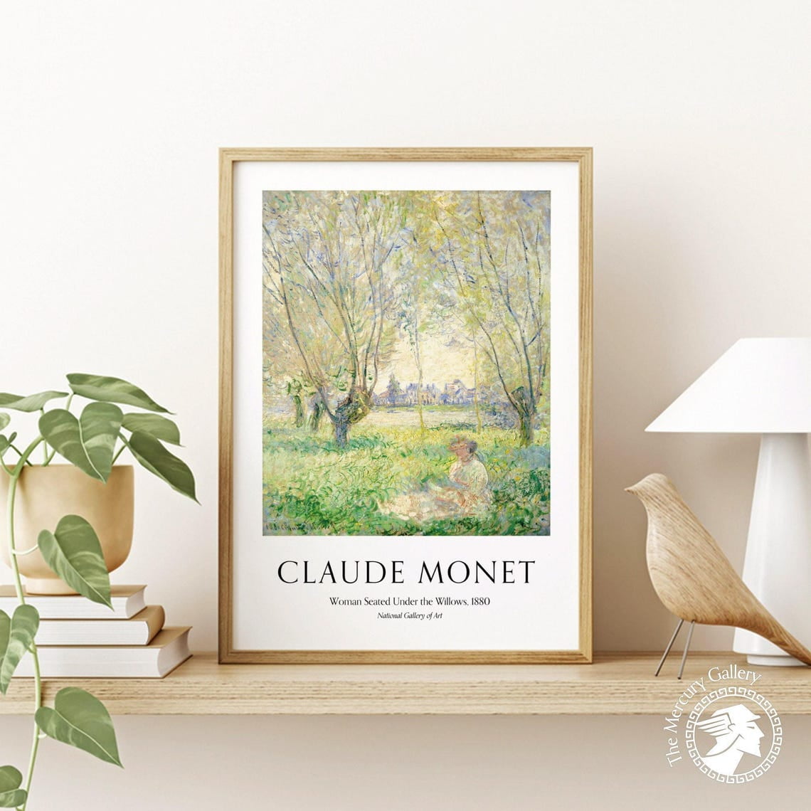 Cloude Monet Poster Woman Seated Under The Willows Famous Gallery Wall Art Print Fine Art Print Living Room Decor Gift Idea Art