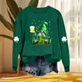 thumbnail image 4 of Xuyuer Women's Funny Clover Graphic Crop Sweatshirts St. Patrick's Day Lucky Shamrock Lantern Long Sleeve Pullover Tops, 4 of 5