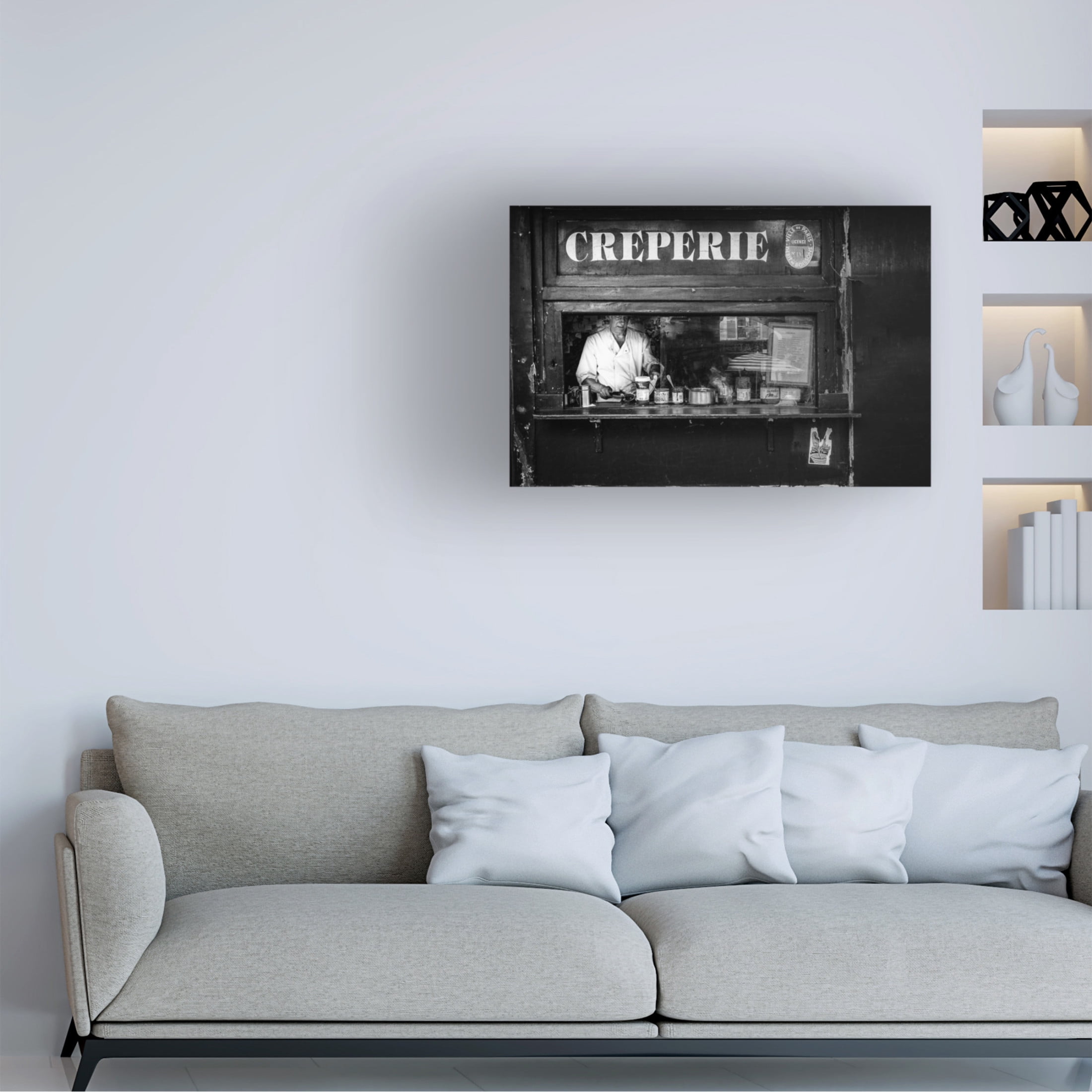 Canvas Wall Art - Adam Dauria 'Creperie Montmartre' Wall Art for Living Room, Bedroom, or Office D?cor by Trademark Fine Art - 24 x 16 Inches