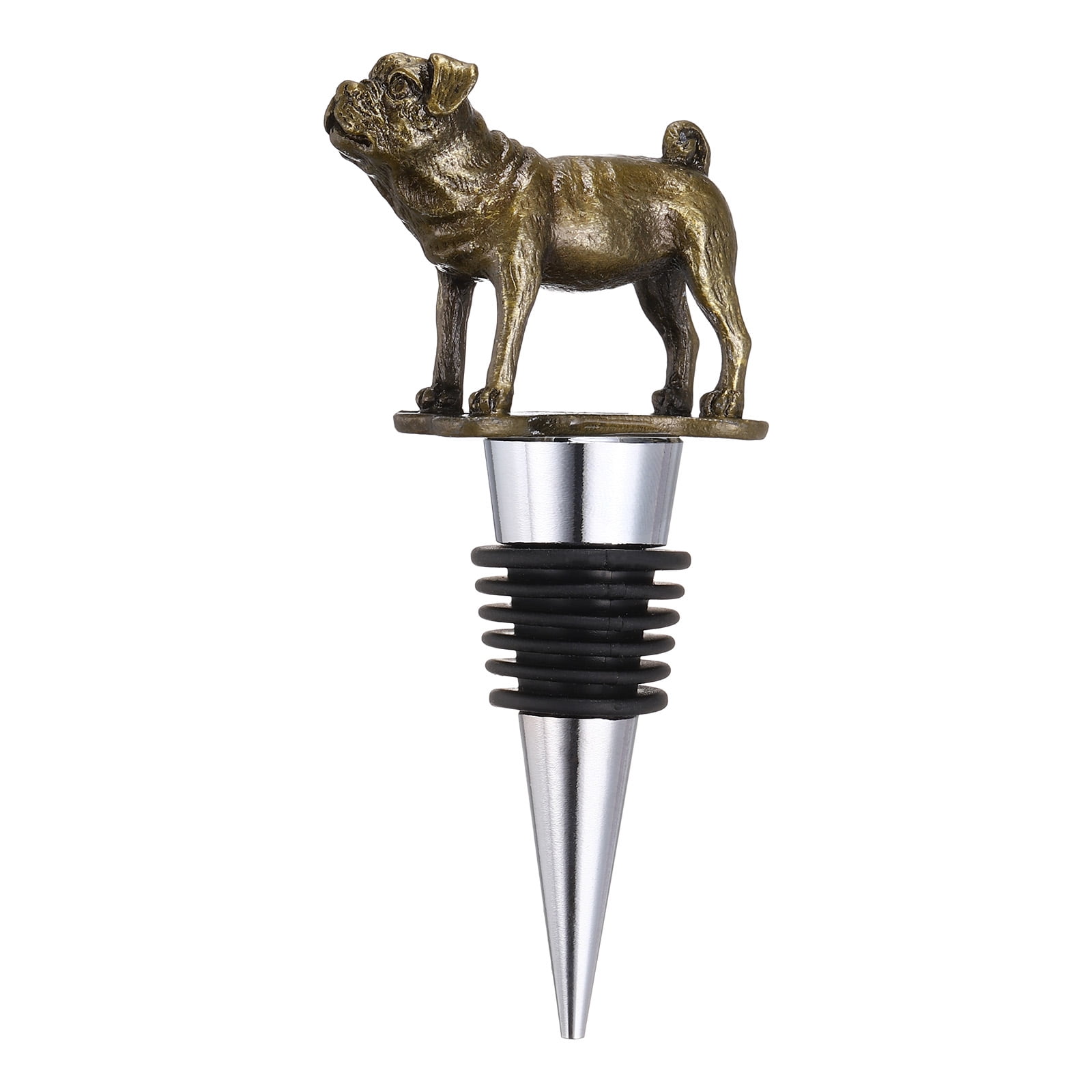 Uxcell Dog Wine Bottle Stopper W/ Airtight Sealing Plug Bronze Green Wine Gift for Men Women Champagne Liquor Saver Beer Beverage Glass Bottles