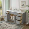 thumbnail image 3 of 66 in. W x 21 in. D x 32.5 in. H Bath Vanity Cabinet without Top in Gray, 3 of 5