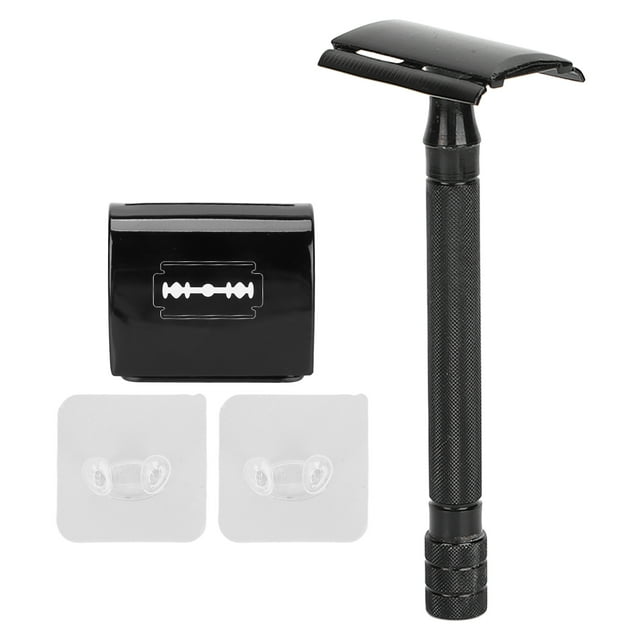 Double Bord, Manche Long en Métal Rasage Manuel Sûr Rasage Précis Durable pour les Soins Quotidiens de la Barbe